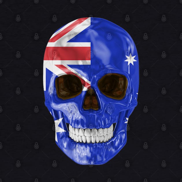 Australia Flag Skull - Gift for Australian With Roots From Australia by Country Flags